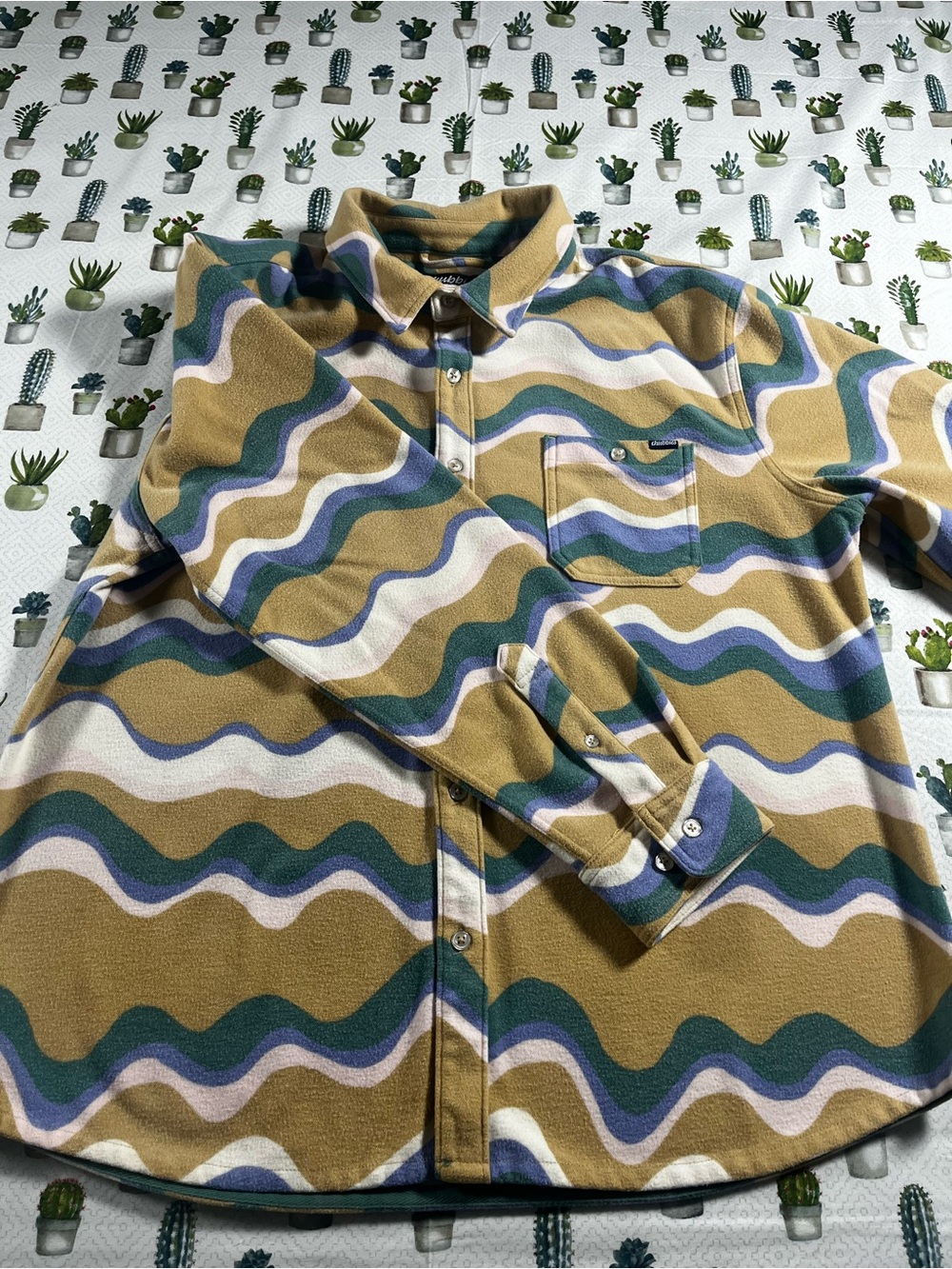 Chubbies Men’s “The Wiggle” LS Flannel Overshirt Button Up Size Large - Picture 7 of 16